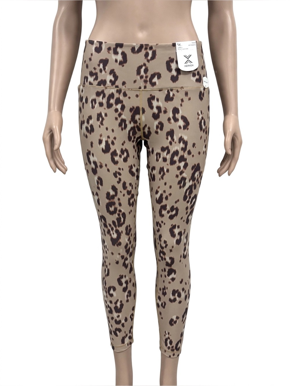NWT Xersion 1X EverUltra 25" Leggings - Leopard Tan Brown - High Rise with Pocke
